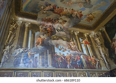 EAST MOLESEY, ENGLAND - AUGUST 2012; Painting Inside Hampton Court Palace.