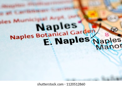 East Naples. Florida. USA On A Map