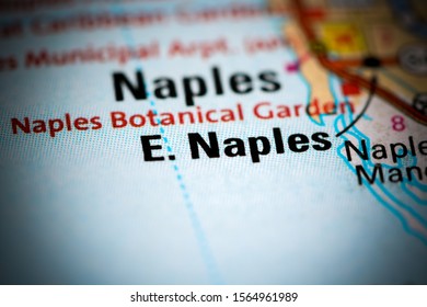 East Naples. Florida. USA On A Map