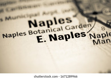 East Naples. Florida. USA On A Map