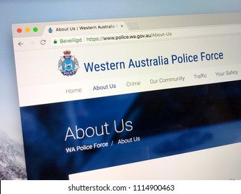 East Perth, Australia - June 17, 2018: Website Of The Western Australia Police Force (WAPOL),  Australian State Police Agency.