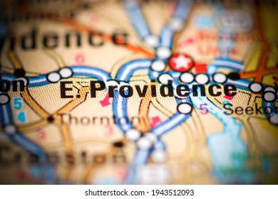 East Providence. Rhode Island. USA On A Geography Map