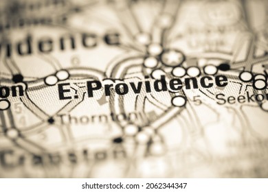 East Providence. Rhode Island. USA On A Geography Map