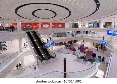 EAST RUTHERFORD, NJ, USA - December 11, 2020: Interior Of The American Dream Mall At 1 American Dream Way. Editorial Use Only.