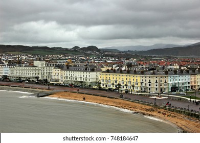 East Shore Of Llandudno In North Wales In Winter As Seen From The Hilltop