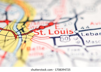 East St. Louis. Illinois. USA On A Geography Map.