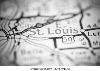 East St. Louis. Illinois. USA On A Geography Map.