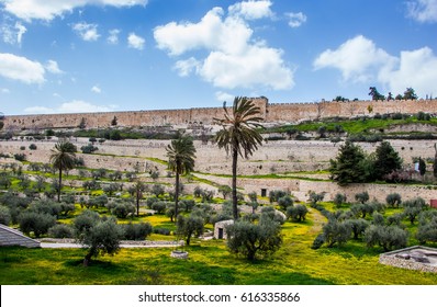 East Wall Of The Temple Mount Of Jerusalem