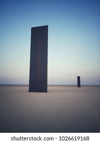 East - West Sculpture By Richard Serra. Desert Doha Qatar, Spring 2015 