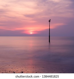 Eastbourne Long Exposure Seascape During Sunrise In Spring Over Easter Bank Holiday