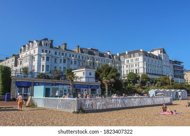 Eastbourne / UK - 14 September 2020: Eastbourne Beach Cafe, East Sussex, England