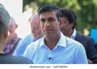 Eastbourne, UK. 5th Aug 2022. Rishi Sunak Attends A Press Meeting At The Tory Hustings.