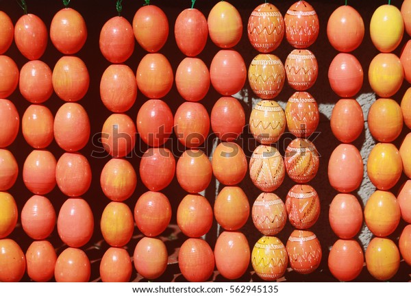 Easter Background Painted Eggs Outdoor Easter Religion Holidays