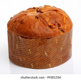 Easter Bread (Paska) Isolated On White Background