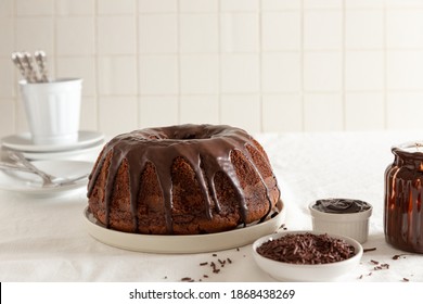 Easter Breakfast With Bundt Chocolate Cake