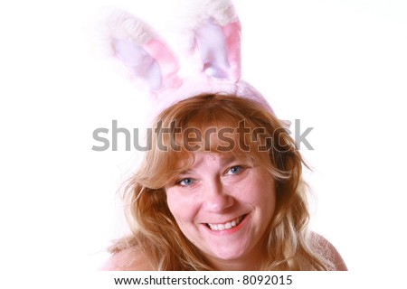 Similar – Young blonde woman wearing rabbit ears