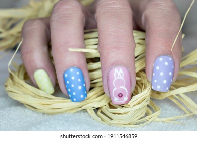 Easter Bunny Nail Art Design