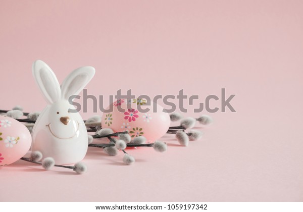 Easter Bunny On Light Pastel Background Stock Photo Edit Now
