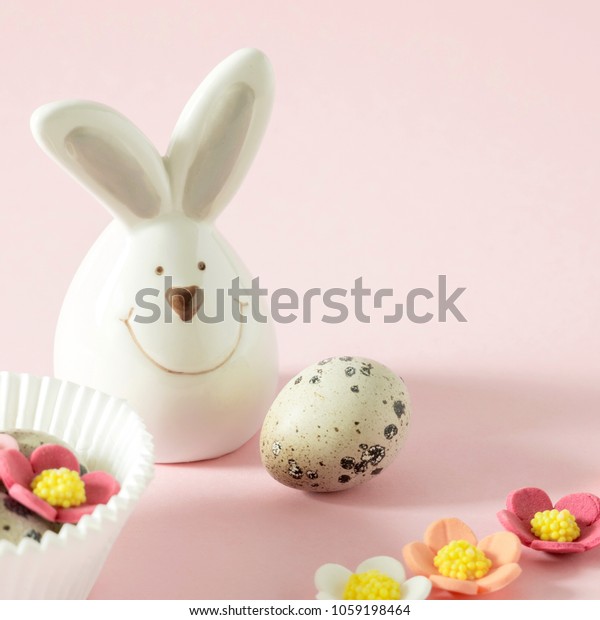 Easter Bunny On Light Pastel Background Stock Photo Edit Now