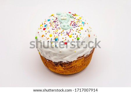 Foto Bild Ostern traditionelles orthodoxes süßes Brot, kulich.