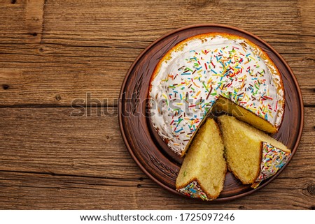 Similar – Foto Bild Ostern traditionelles orthodoxes süßes Brot, kulich.