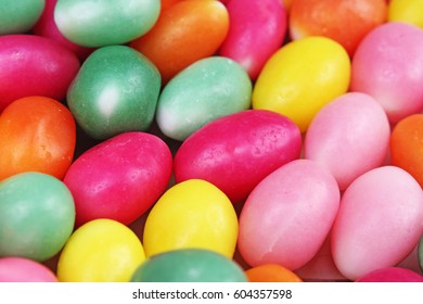 Easter candy. Egg shaped sugar candy for easter season.