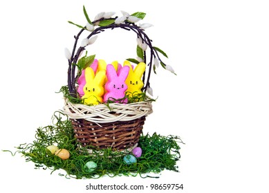 Easter Candy In Wicker Basket