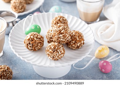 Easter Carrot Cake Truffles Or Cake Pops, Childrens Holiday Treat