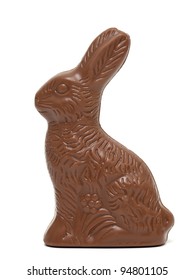 Easter Chocolate Bunny On White Background