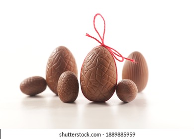 Easter Chocolate Egg On White Background