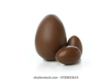 Easter Chocolate Eggs Isolated On White Background