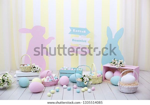 Photo De Stock Easter Colorful Room Interior Many