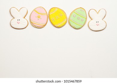 Easter cookies isolated on white - Shutterstock ID 1015467859