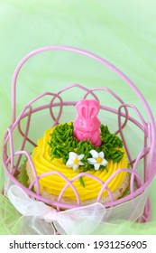 Easter cupcake in a basket