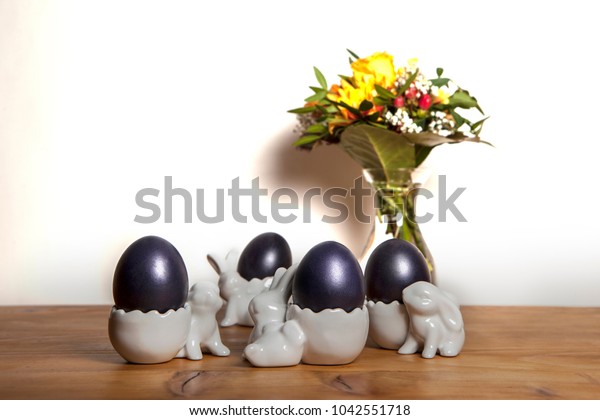 Easter Decoration Eggs Breakfast Flowers Stock Photo Edit Now