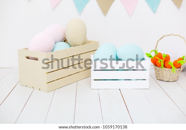 Easter Decorations Pastel Colors Box Egg Stock Photo Edit Now