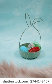 Easter deocration with handmade eggs