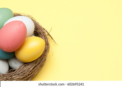 Easter Egg Background On Yellow