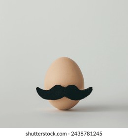 Easter egg with hipster moustache. Minimal concept.