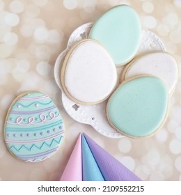 Easter Egg Sugar Cookies Ready To Be Decorated