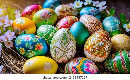 Easter eggs adorned with patterns and designs - Powered by Shutterstock