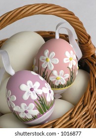 Easter eggs in a basket