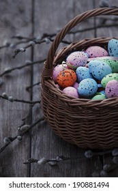 Easter eggs in a basket