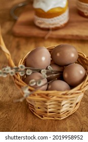 easter eggs in a basket