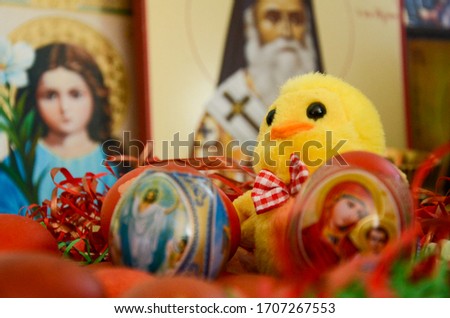 Easter eggs and chicken spirtual and ortodox 
