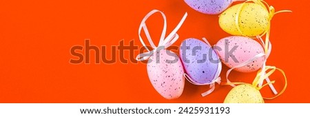 easter eggs colored holiday decjration goods easter orthodox holiday meal decoration food on the table copy space food background rustic top view