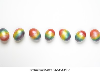 Easter eggs of different colors. Preparing for Easter Week. Colored chicken eggs. - Shutterstock ID 2205066447