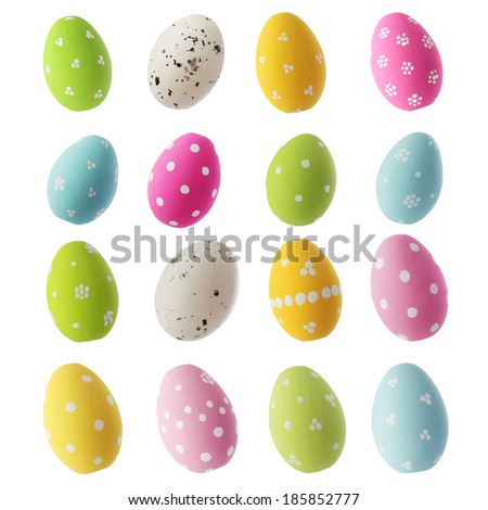 easter eggs isolated on white background