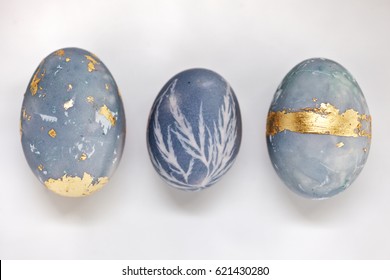 Easter Eggs - Red Cabbage Dye And Gold Leaf