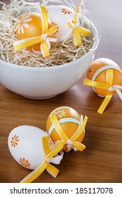 Easter eggs in the straw
